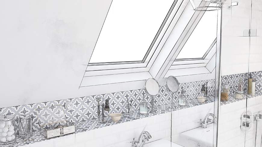 Une salle de bain sous pente