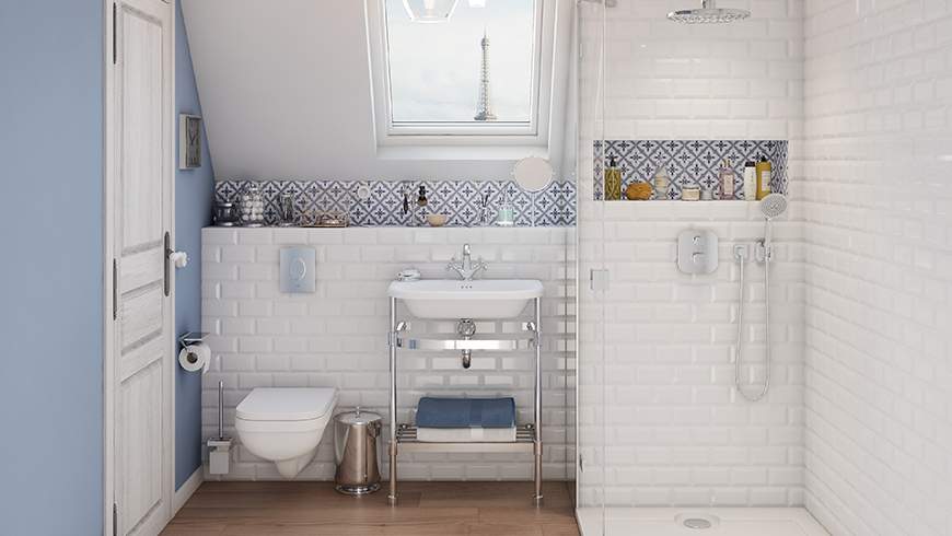 Une salle de bain sous pente