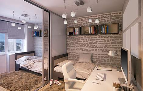 Aménager une petite chambre pour deux ados : la cloison amovible