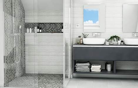 Revêtement mural de salle de bain :  la mosaïque