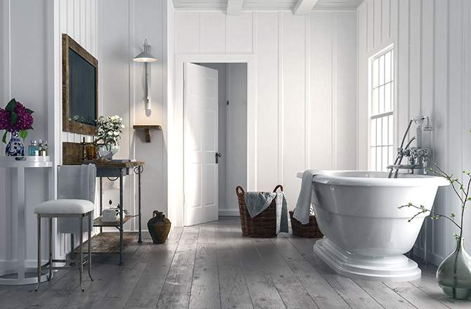 Style Campagne-chic- salle de bain maison de campagne - La Maison Saint-Gobain
