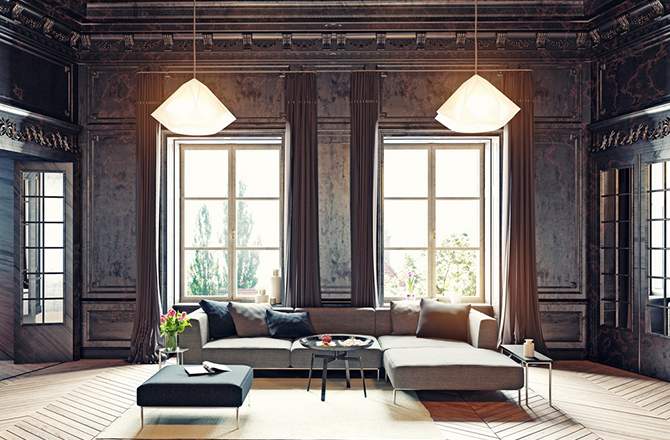 Style Classique-Chic séjour noir de face - Saint-Gobain.fr