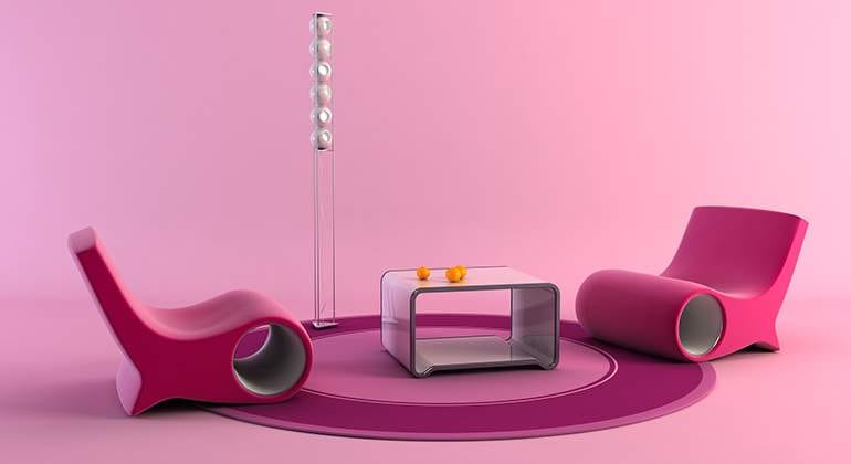 Style pop - salon psychédélique rose - Saint-Gobain.fr