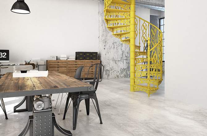 Béton ciré métallisé pour une ambiance industrielle