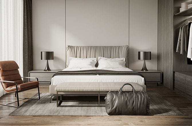 Chambre moderne beige