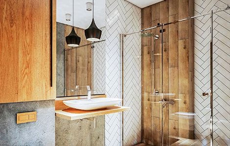 Revêtement mur salle de bain industrielle : le carrelage