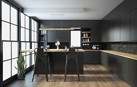 Bois et cuisine moderne