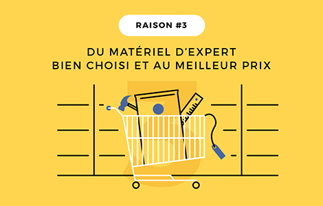 Un artisan choisit du matériel au meilleur rapport qualité-prix