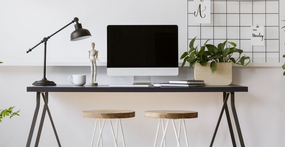 un espace de télétravail propre