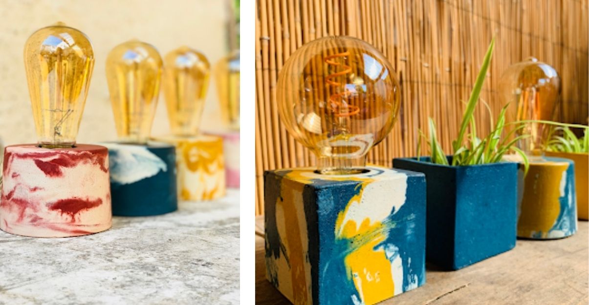 idée cadeau déco lampe béton