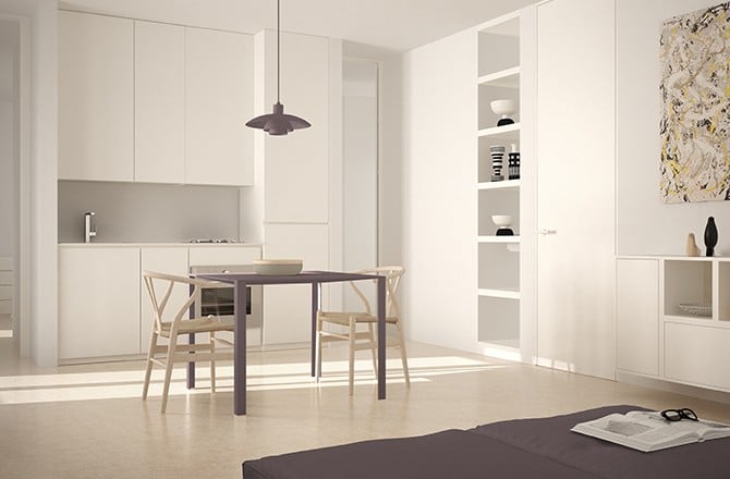 Sol en résine moucheté