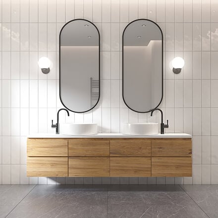 Double vasque double miroir