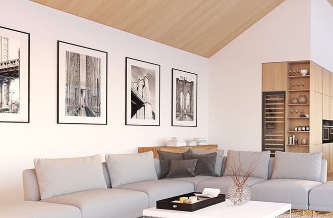 Finition pour plafond lambris bois