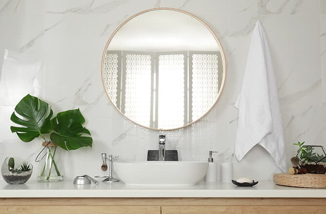 Crédence marbre blanc