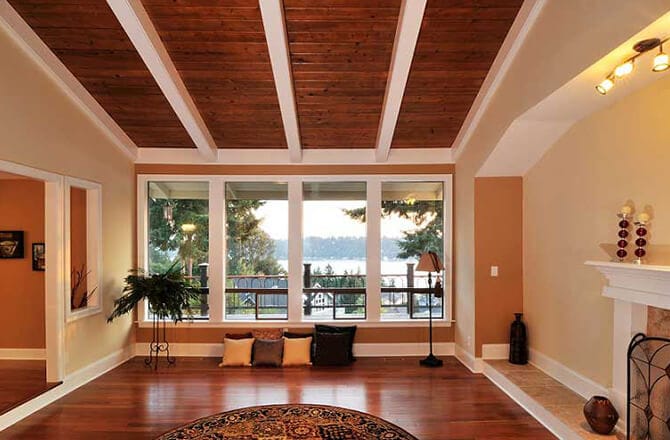 Revêtement pour plafond : faux-plafond lambris