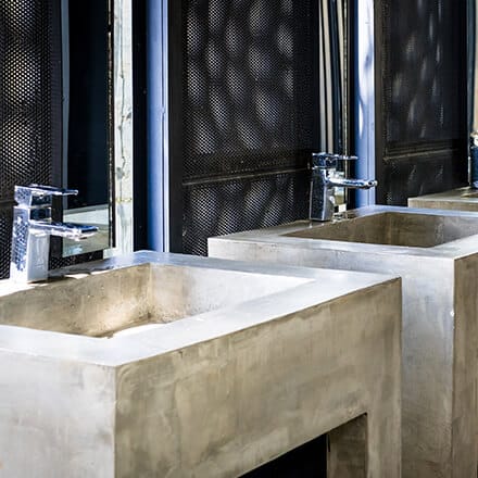 Béton décoration : lavabo