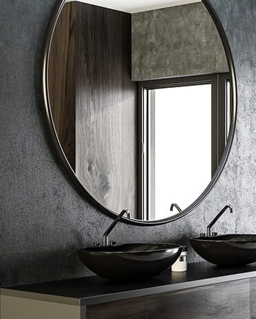 Béton décoration : crédence de salle de bain en béton