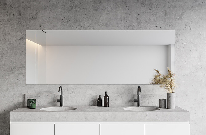 Béton décoration : plan vasque