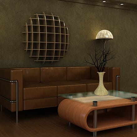 Béton décoration : un mur en béton ciré olive