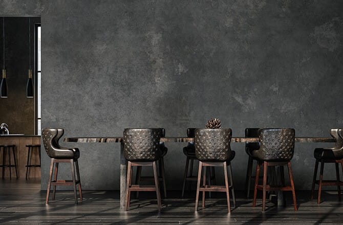 Béton décoration : un mur en béton ciré foncé