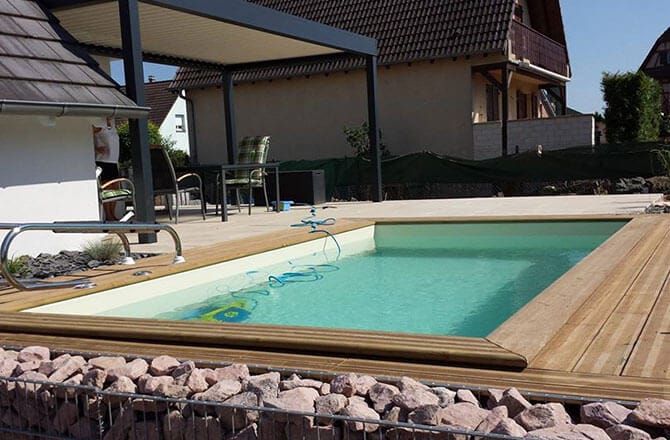 Terrasse bois et pierre