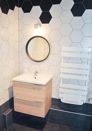 Salle de bain hexagone