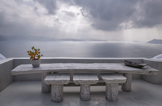 terrasse en béton ciré gris