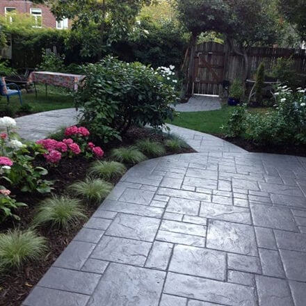 terrasse en béton imprimé