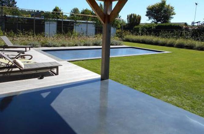 terrasse en béton lissé