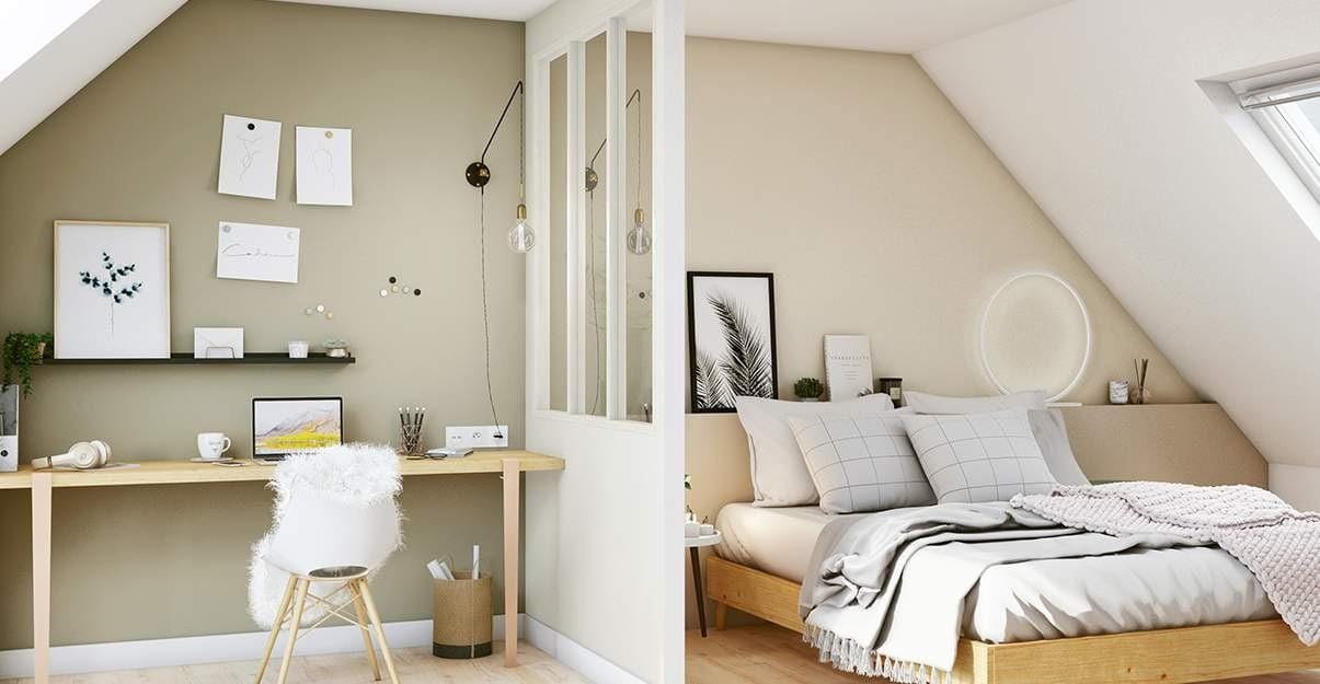 Une agréable chambre-bureau sous les combles.