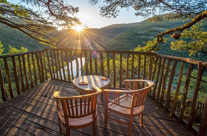Terrasse sur pilotis envirronement