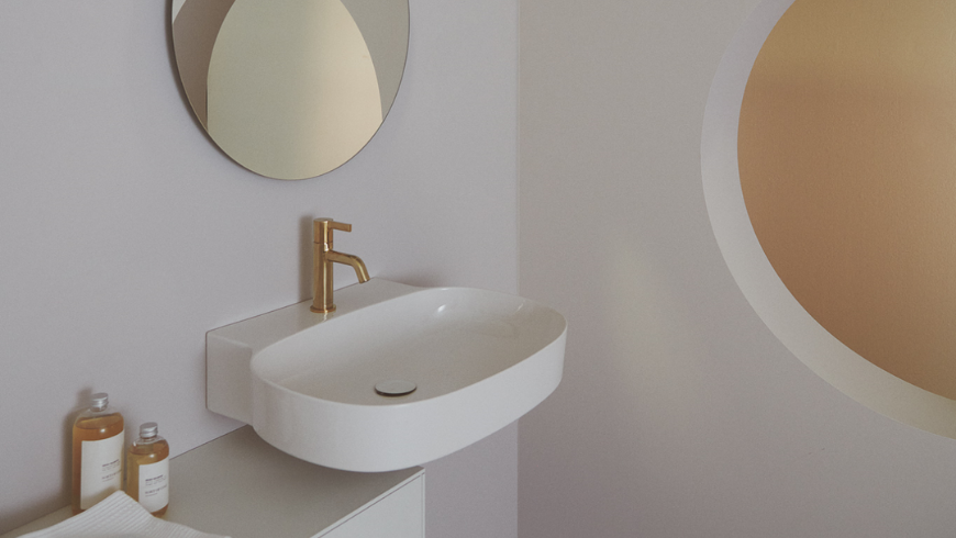 Lavabo Linda-X, robinetterie Joy & meuble Conca - Atelier Collections IDEAL STANDARD