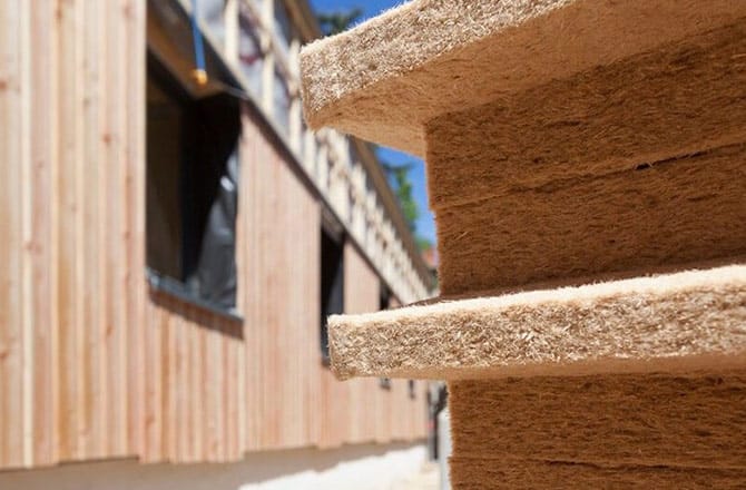isolation maison passive à la fibre de bois