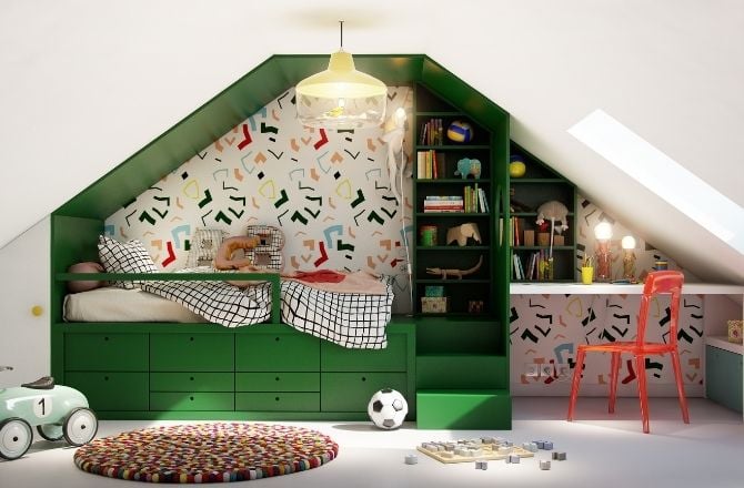 Idée 4 : Des combles aménagés en chambre pour enfant