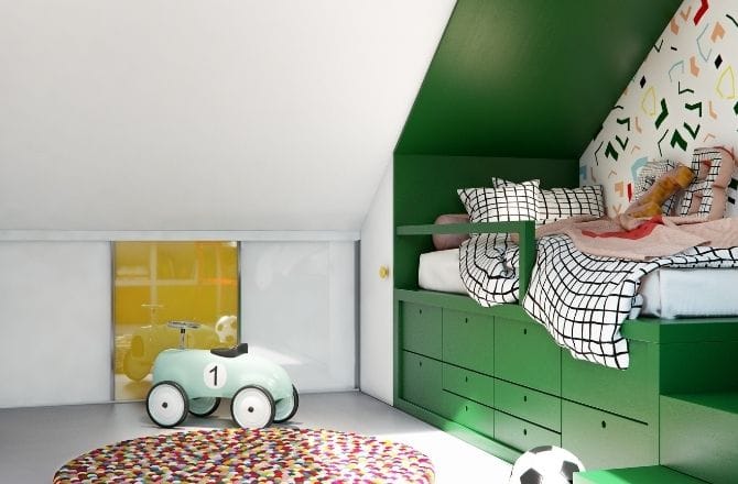 Idée 4 : Des combles aménagés en chambre pour enfant