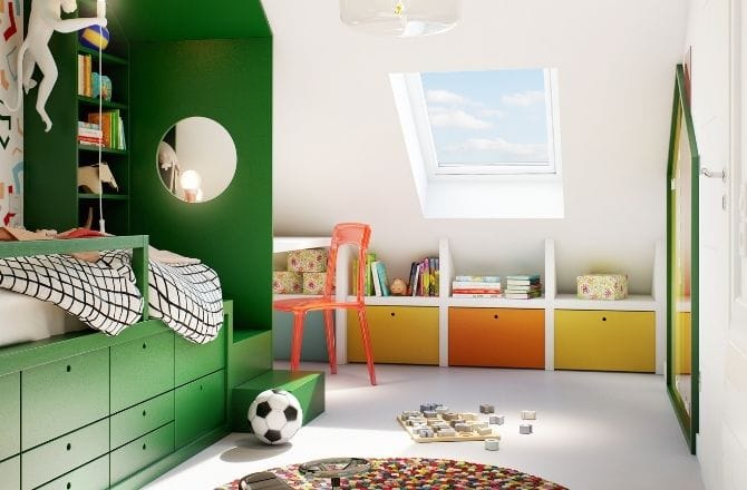 Idée 4 : Des combles aménagés en chambre pour enfant