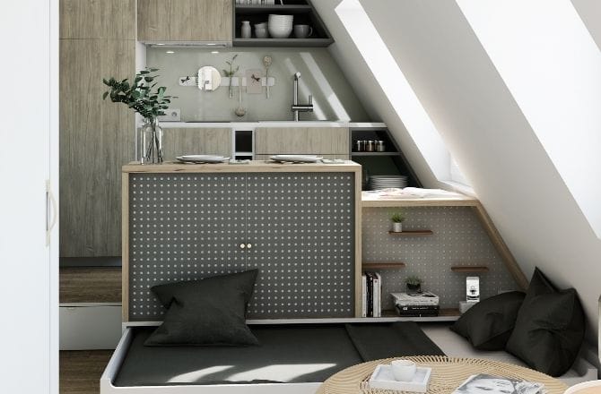 Idée 7 : Des combles aménagés en studio 