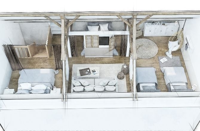 Idée 2 : Des combles aménagés en dortoir 