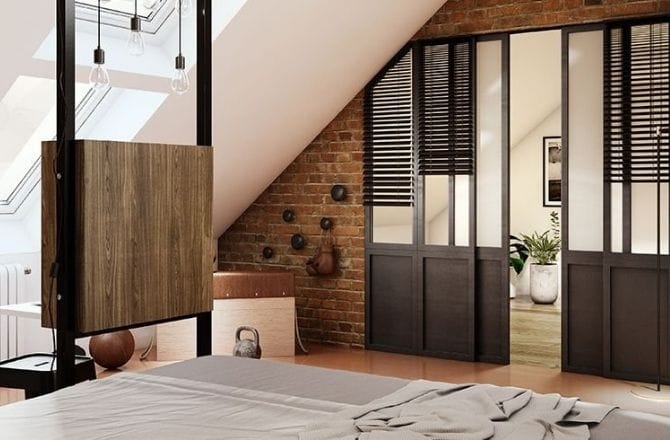 chambre combles industriel