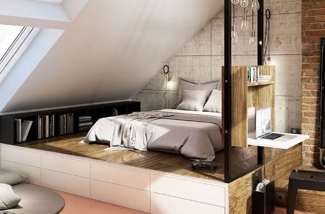 chambre combles industriel