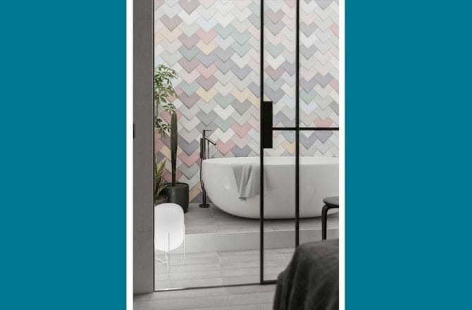 revetement mural salle de bain original