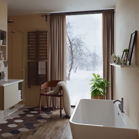 Baignoire semi-îlot murale DAILY