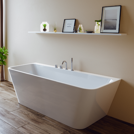 Baignoire semi-îlot murale DAILY