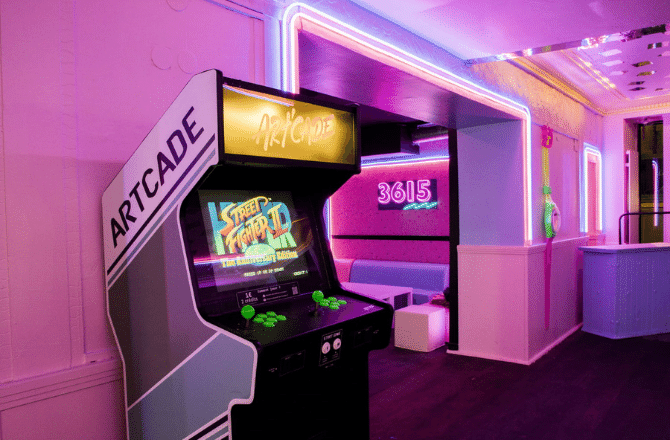 jeu arcade et lumières des 90's