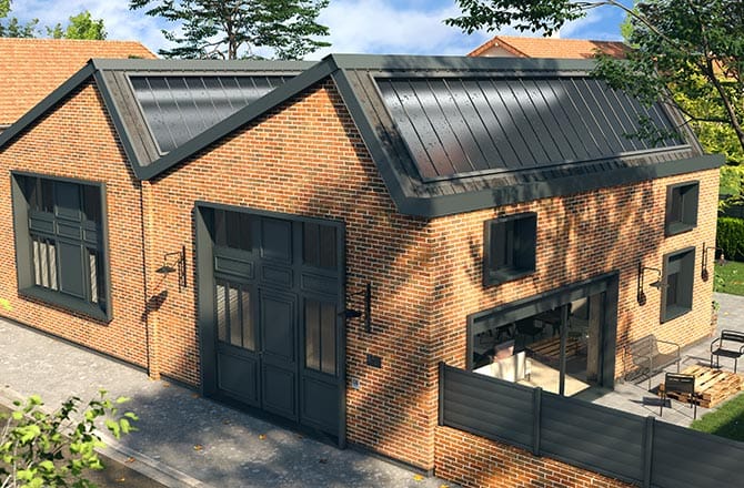 Une façade au parement en terre cuite et au style industriel