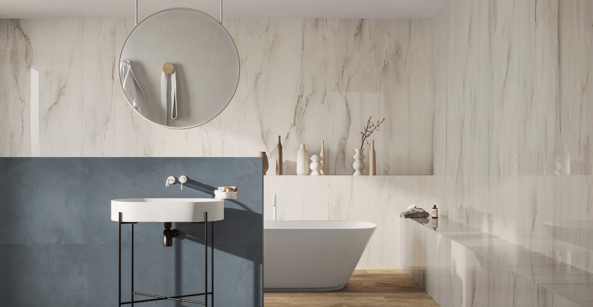 Tendance : succombez au carrelage XXL !