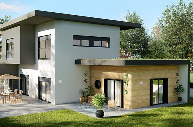 Une façade de maison contemporaine