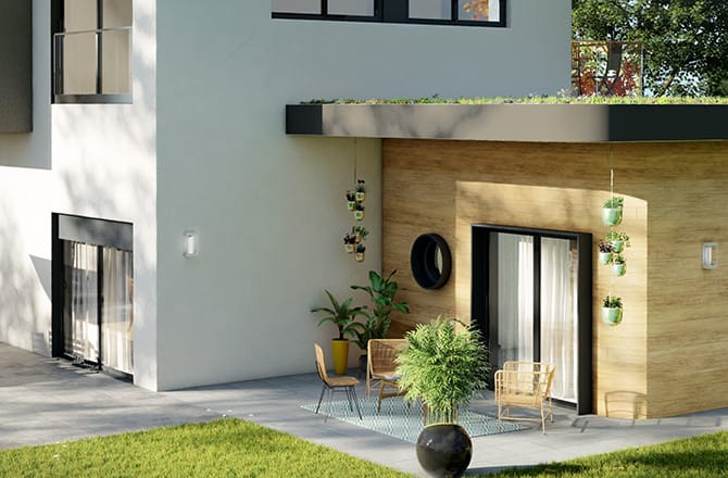 Une façade de maison contemporaine