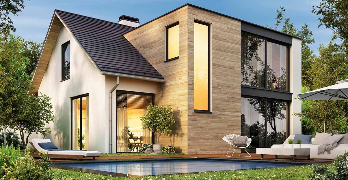 Une façade de maison contemporaine