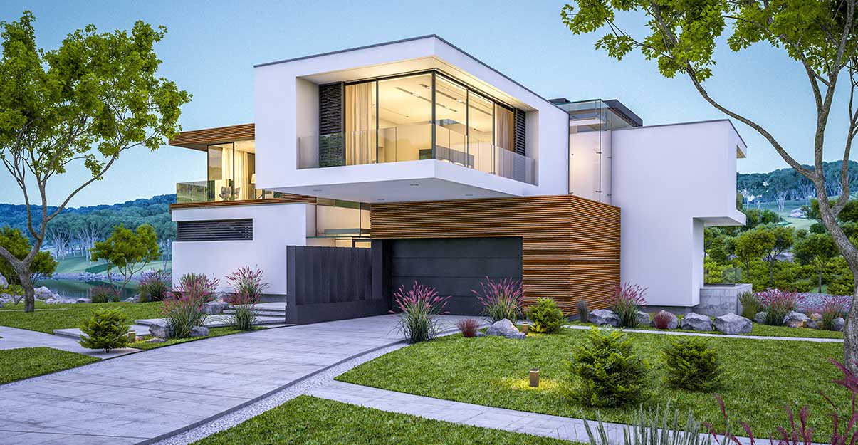 Une façade de maison contemporaine